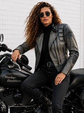 Harley-Davidson Hein Gericke Women's Armored Leather Motorcycle Riding Jacket S
